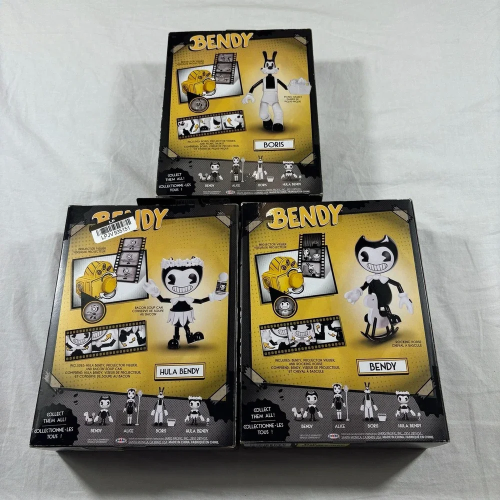 Jakks Pacific Bendy Action Figures Set Boris, Hula,‎ Bendy NEW 3pk